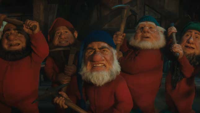 Image for article titled Snow White's Live-Action Seven Dwarfs Are Pure Nightmare Fuel